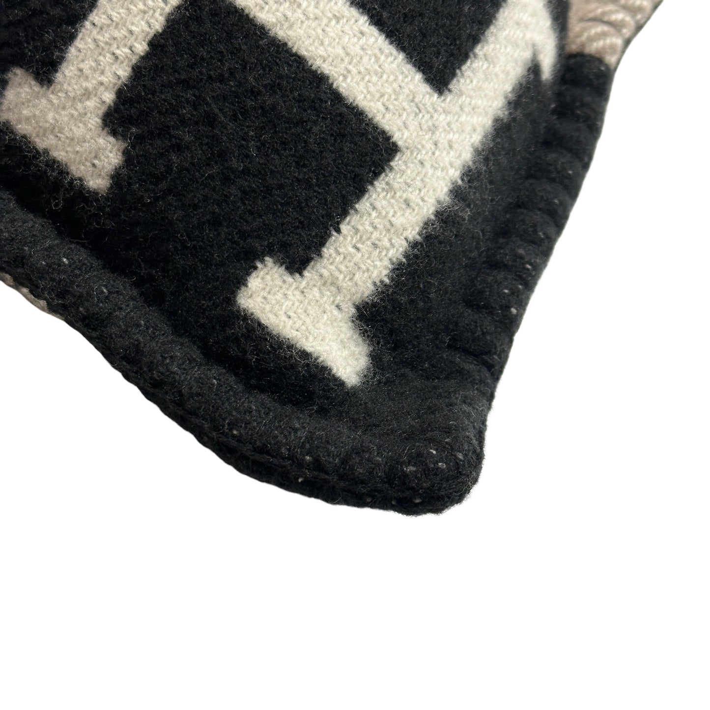 Used HERMES Avalon Cushion Accessories Black White
