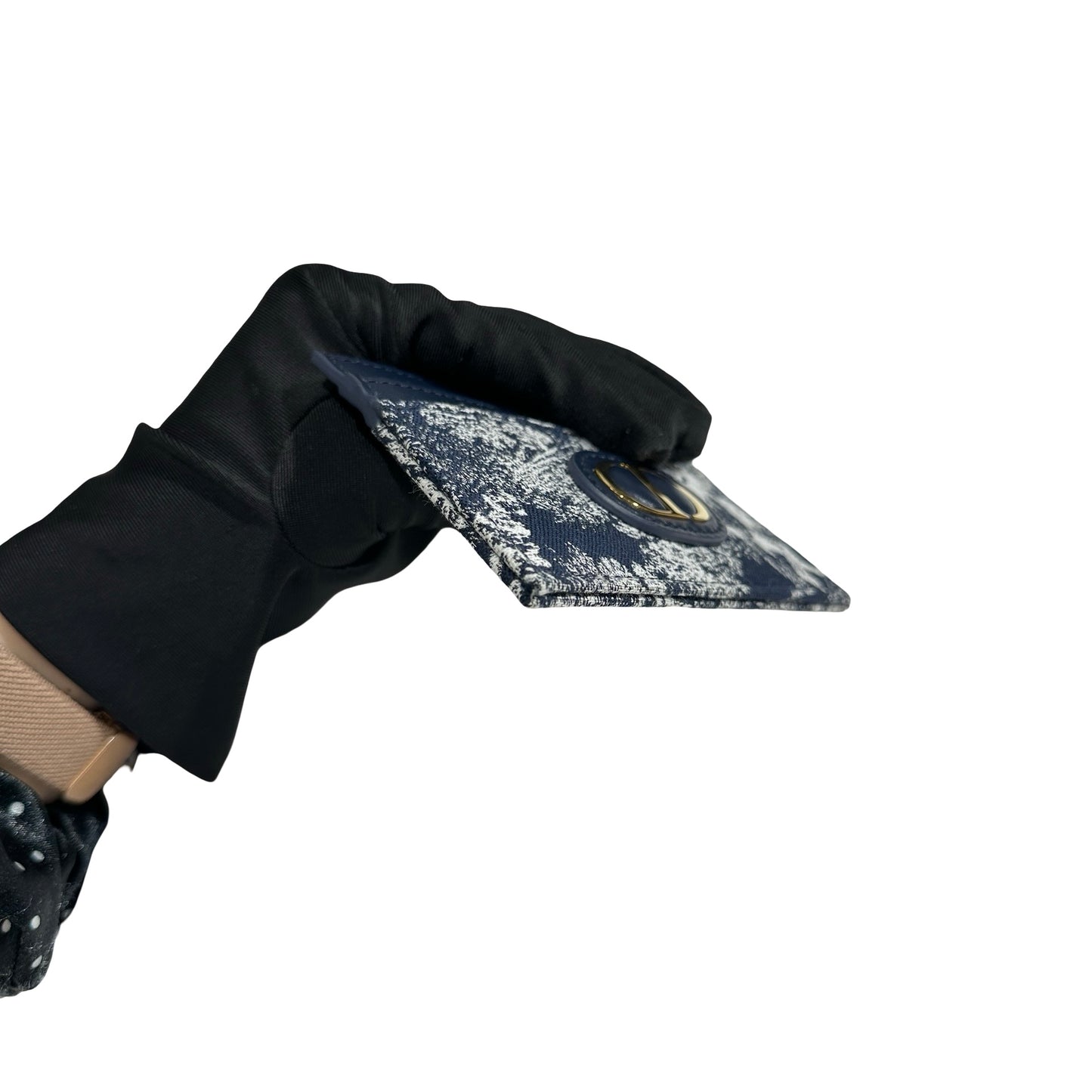 Used DIOR Toile de Jouy Saddle Card holder Navy Blue White