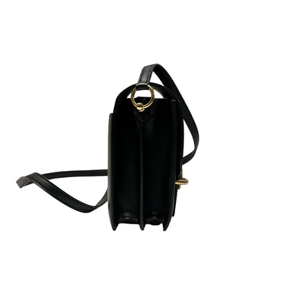 Used HERMÈS Calfskin Leather Roulis mini Shoulder Bag Black GHW