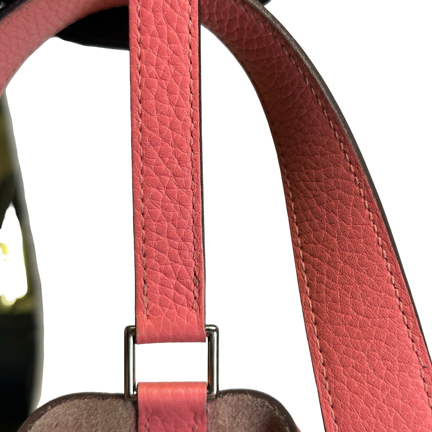Used HERMES Leather Solid color Picotin 18 Bucket Bag Pink Silver