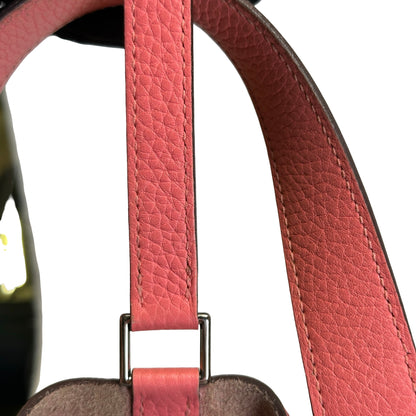 Used HERMES Leather Solid color Picotin 18 Bucket Bag Pink Silver