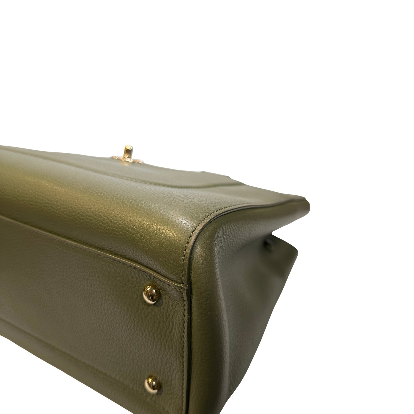 Used CHANEL Calfskin Leather Tote Bag Green