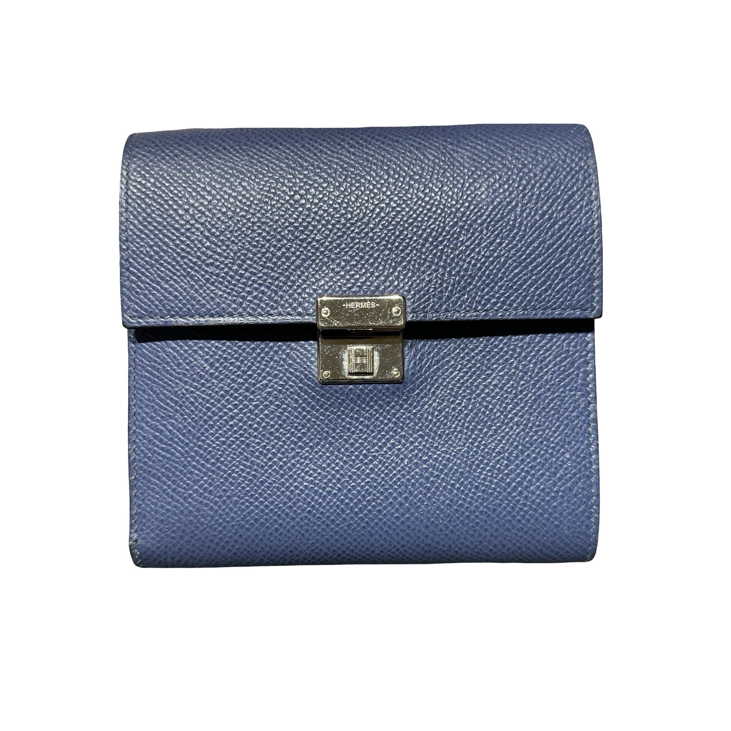 Used HERMÈS Epsom leather Clic-H wallet PHW Navy