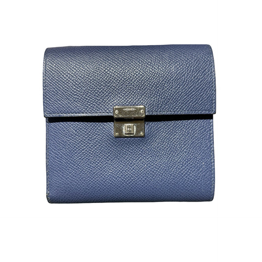 Used HERMÈS Epsom leather Clic-H wallet PHW Navy