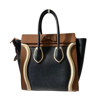 Used CÉLINE LUGGAGE Handbag Brown Black