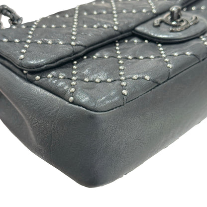 Used CHANEL Lambskin Leather Flap Shoulder Bag Black