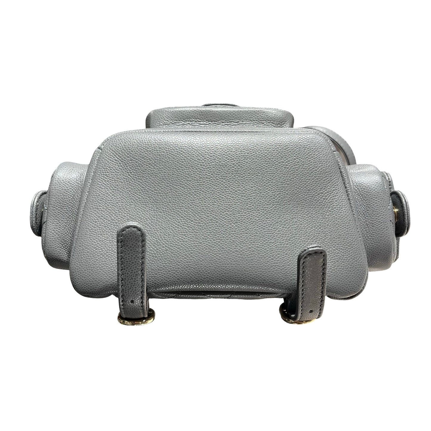 Used CHANEL Caviar Leather Small Duma Backpack Grey GHW