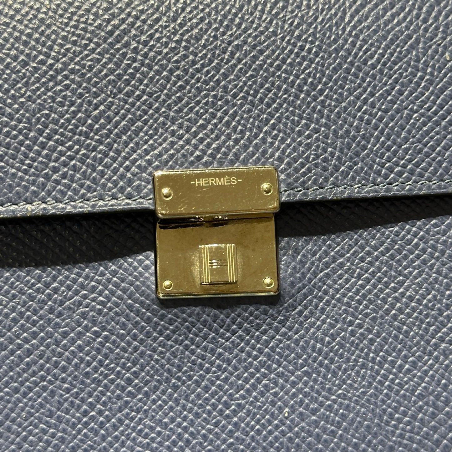 Used HERMÈS Epsom leather Clic-H wallet PHW Navy