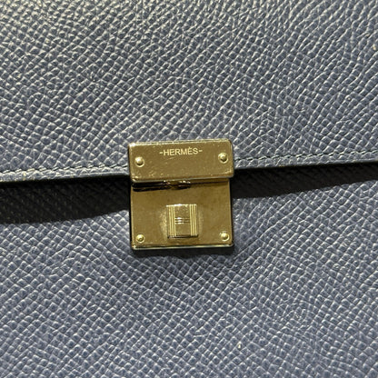 Used HERMÈS Epsom leather Clic-H wallet PHW Navy