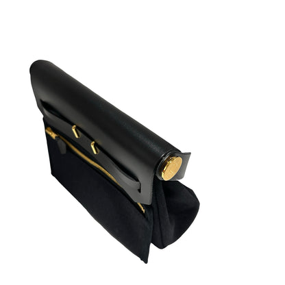 Brand New HERMES Toile Herbag Two Way Shoulder Bag Black Noir