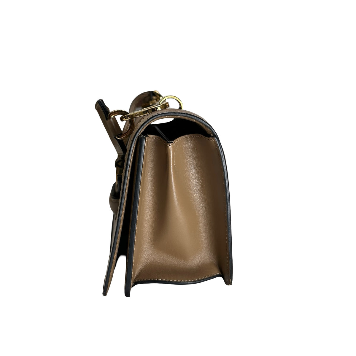 Used LOEWE Calfskin Barcelona Crossbody Bag Brown GH