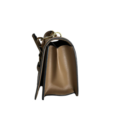 Used LOEWE Calfskin Barcelona Crossbody Bag Brown GH