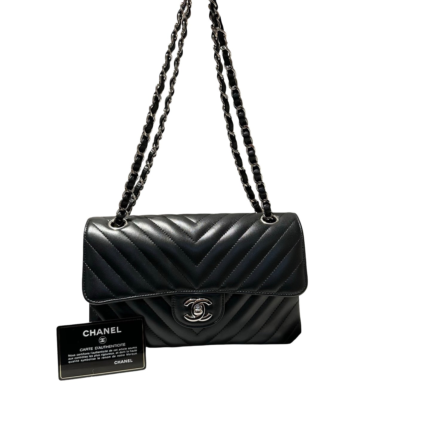 Used CHANEL CF 23 Shoulder Bag Black PHW