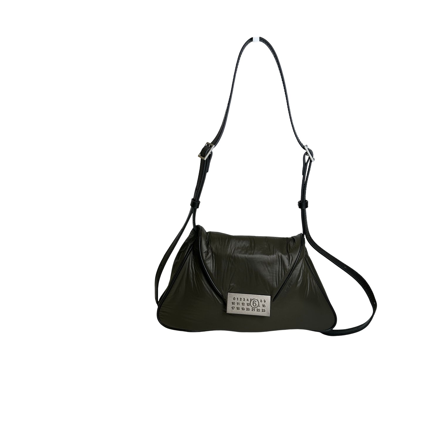 Used MAISON MARGIELA Padded Nylon Snatched Shoulder Bag Khaki Silver