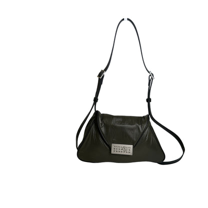 Used MAISON MARGIELA Padded Nylon Snatched Shoulder Bag Khaki Silver
