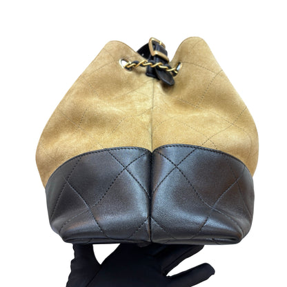 Used CHANEL Hobo 飯盒包 Shoulder Bag Beige Black GHW