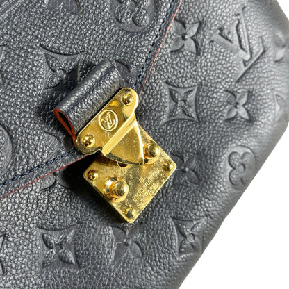 LOUIS VUITTON Monogram Empreinte Pochette Metis Crossbody Bag Navy Blue Red GHW