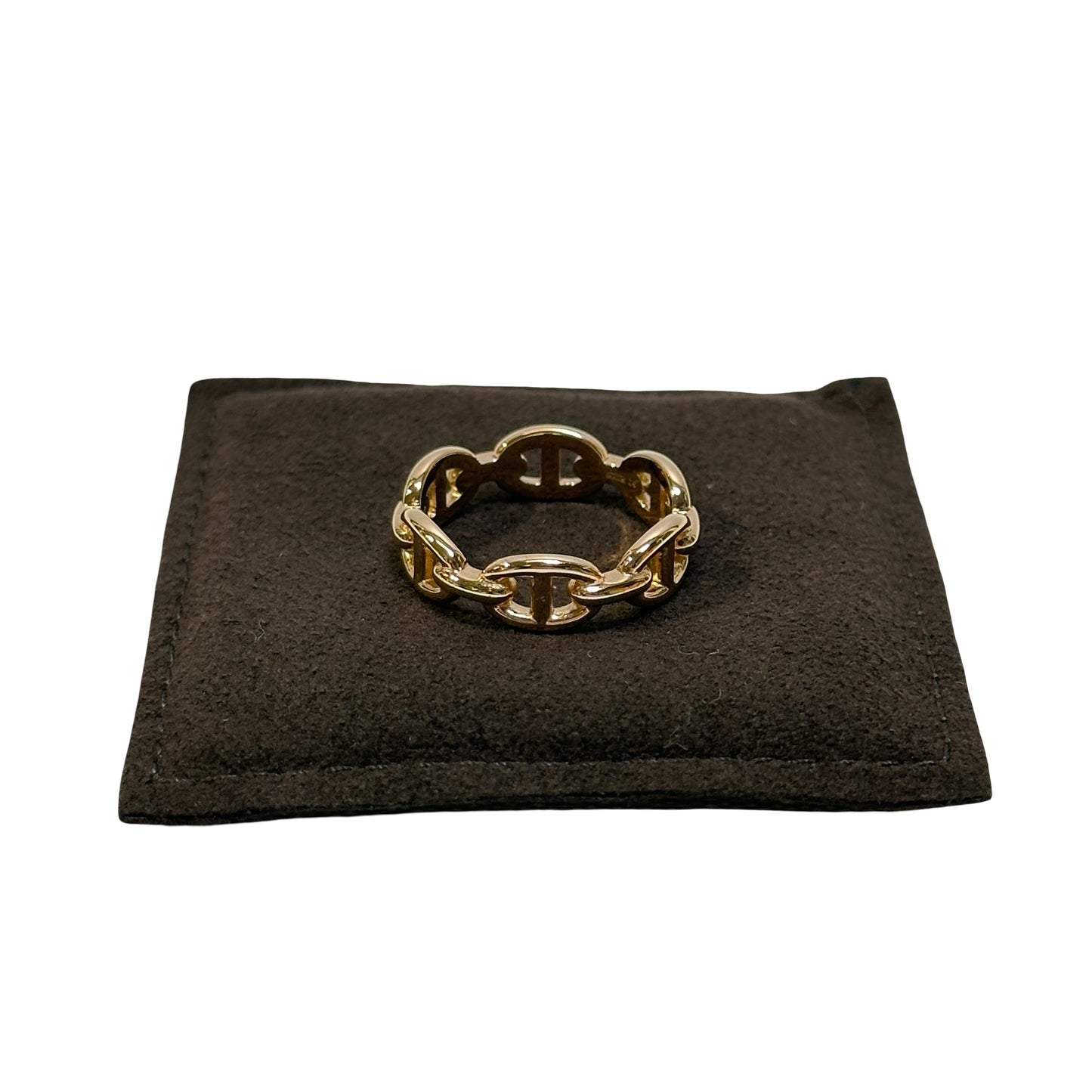 Brand New HERMES AU750 Chaine d'Ancre Ring Rose gold