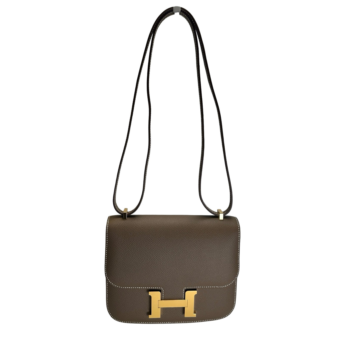 Brand New HERMES Epsom Leather Constance Shoulder Bag Etoupe