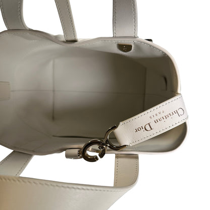 Used DIOR Lambskin Toujours Basket Bag White GHW