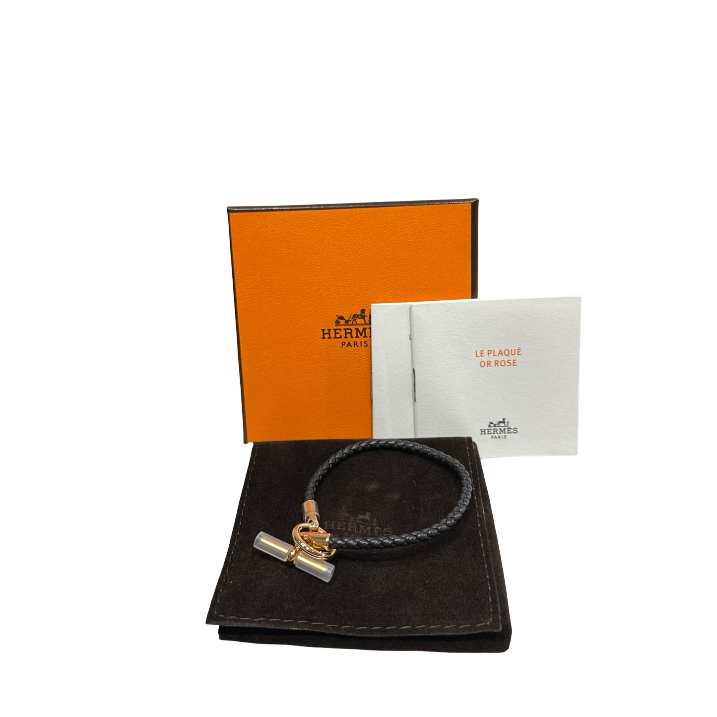 Unused HERMÈS Bracelet Black GHW