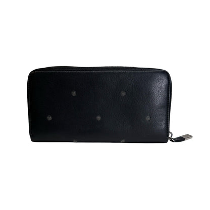 Used DIOR Leather Dior Homme Zipped Wallet Long wallet Black PHW