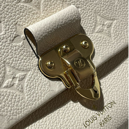 Used LOUIS VUITTON Monogram Empreinte Leather Vavin BB Shoulder Bag Ivory GHW