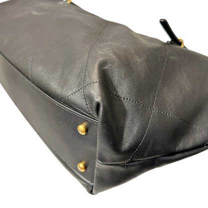 Used CHANEL Calfskin Leather New Chanel MAXI TOTE Shoulder Black GHW