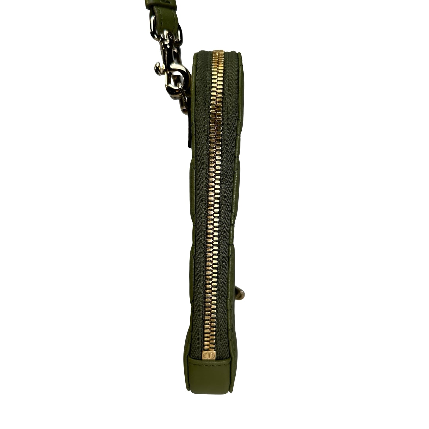 Used DIOR Cannage Cannage Pouch Green GHW