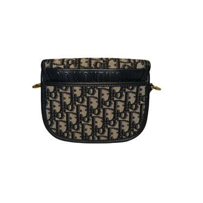 Used DIOR Oblique Jacquard Bobby Shoulder Bag Blue Navy GHW