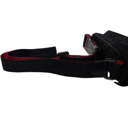 Used CHRISTIAN LOUBOUTIN Logo Textured ParisNYC Belt bag Black Red Silver