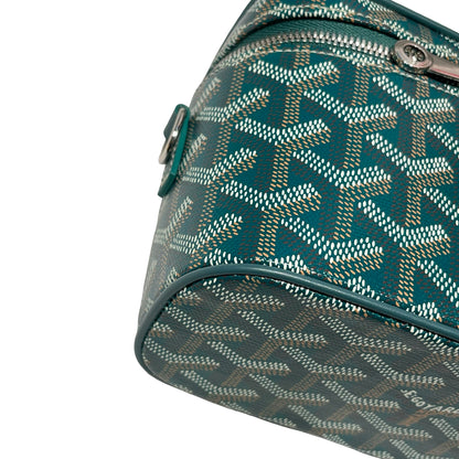 Used GOYARD Canvas Vanity Case Cross Body Bag Green PHW