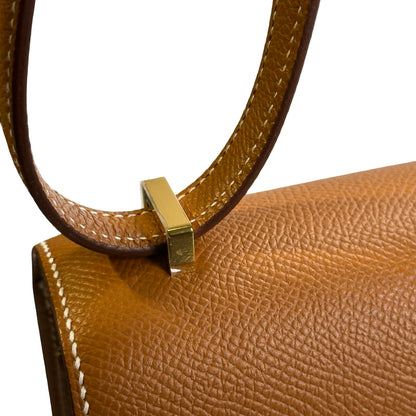 Used HERMES Epsom Constance Mini Shoulder Bag 37 Gold GHW