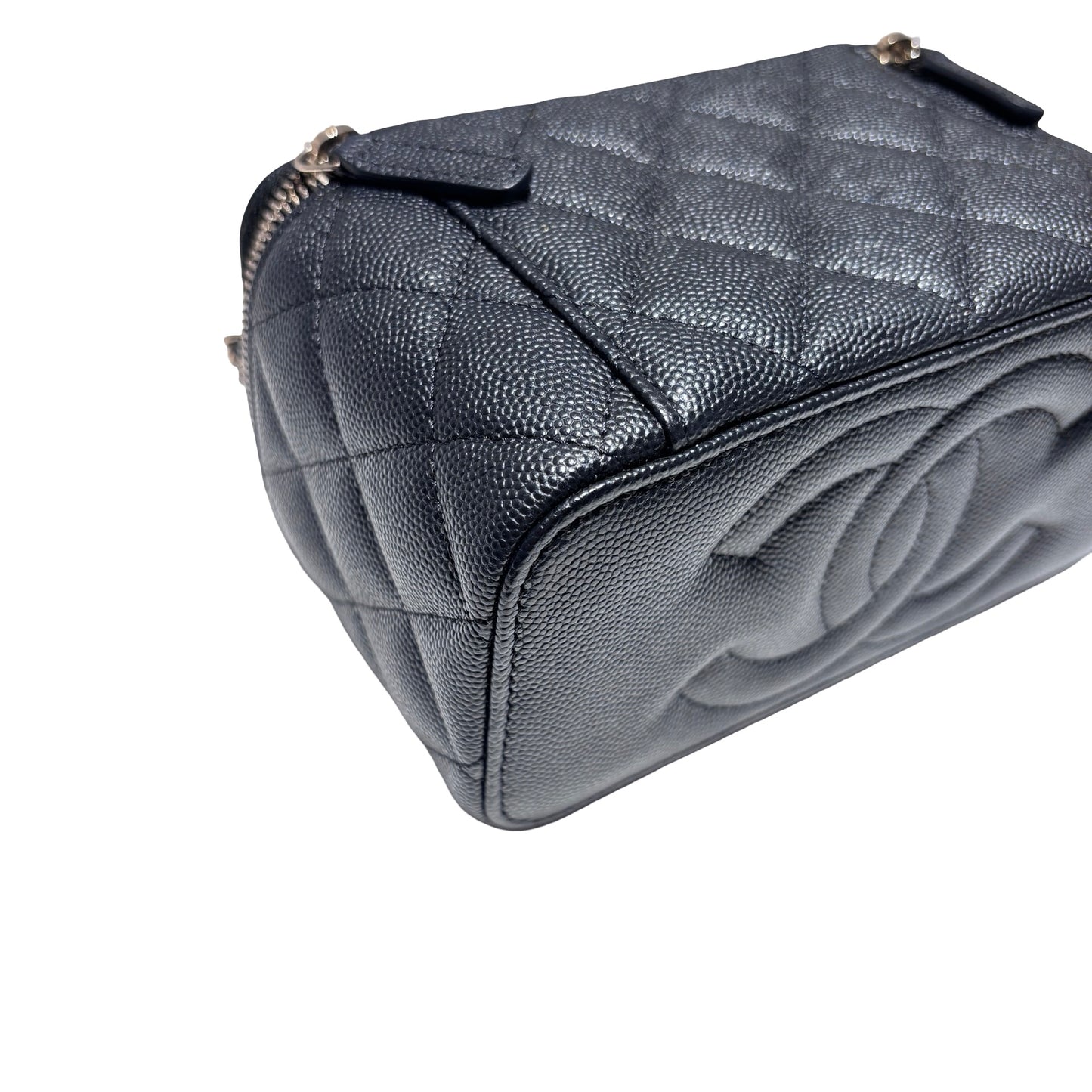 Used CHANEL Vanity Case Chain Shoulder Bag Black GHW