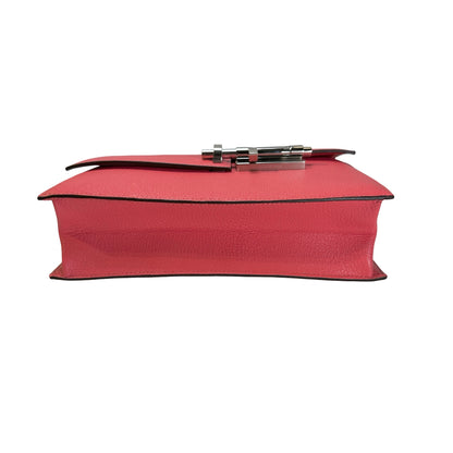 Used HERMES Chevre Verrou Clutch Handbag Pink PHW