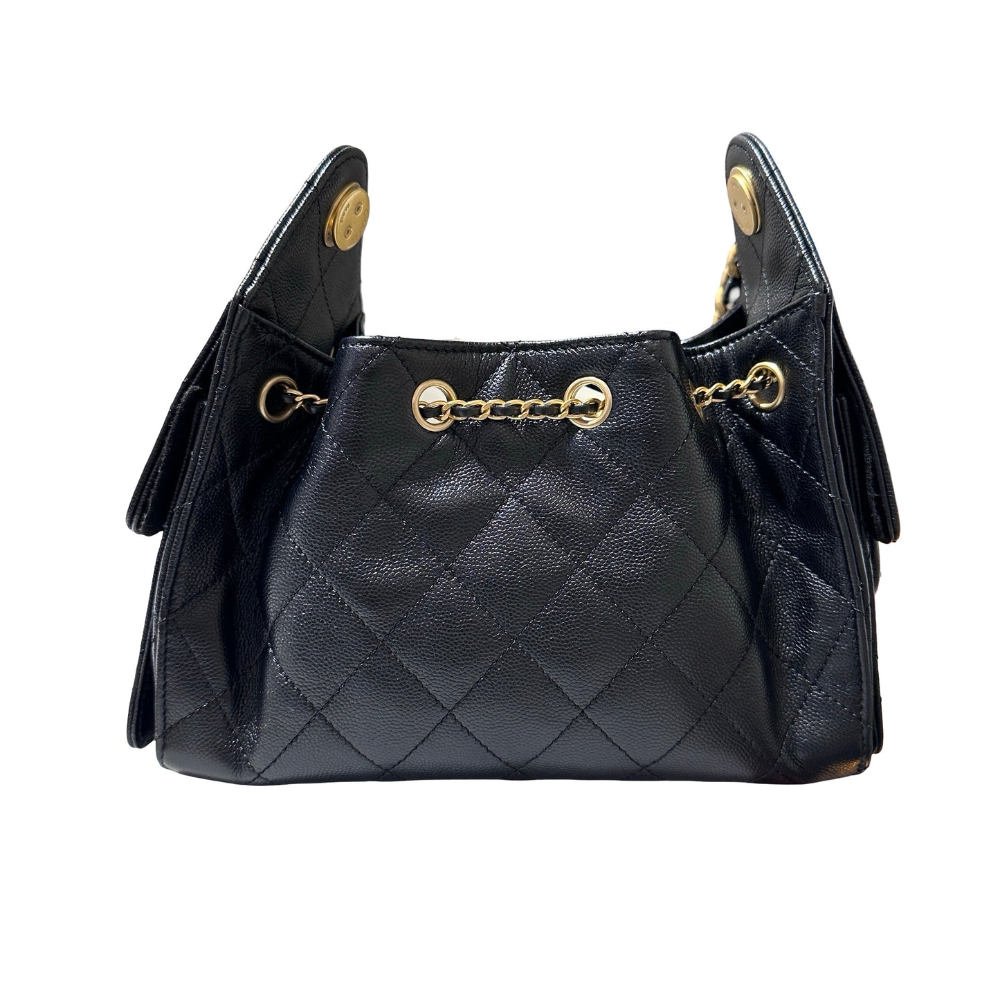 Used Chanel Mini 25 Shoulder Bag Black GHW