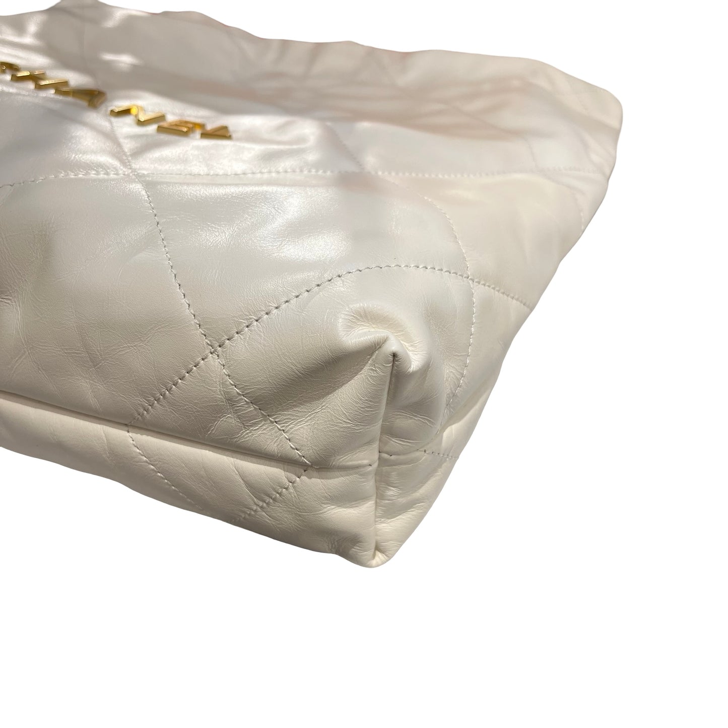 Used CHANEL 22 Shoulder Bag White GHW