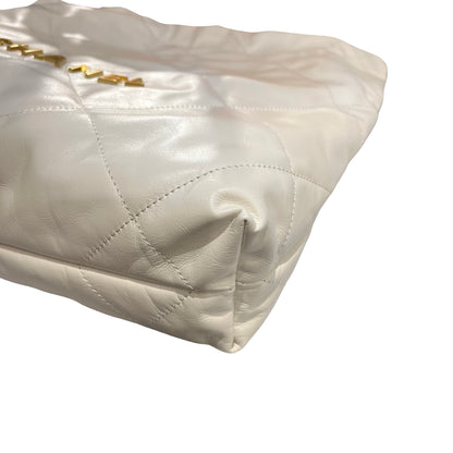 Used CHANEL 22 Shoulder Bag White GHW