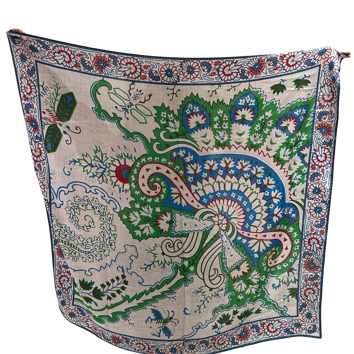 Used HERMES Floral Paisley Paisley from Paisley Scarf White Blue Green Red