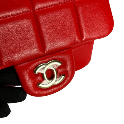 Used CHANEL Mini Flap 17cm Cross body bag Red PHW