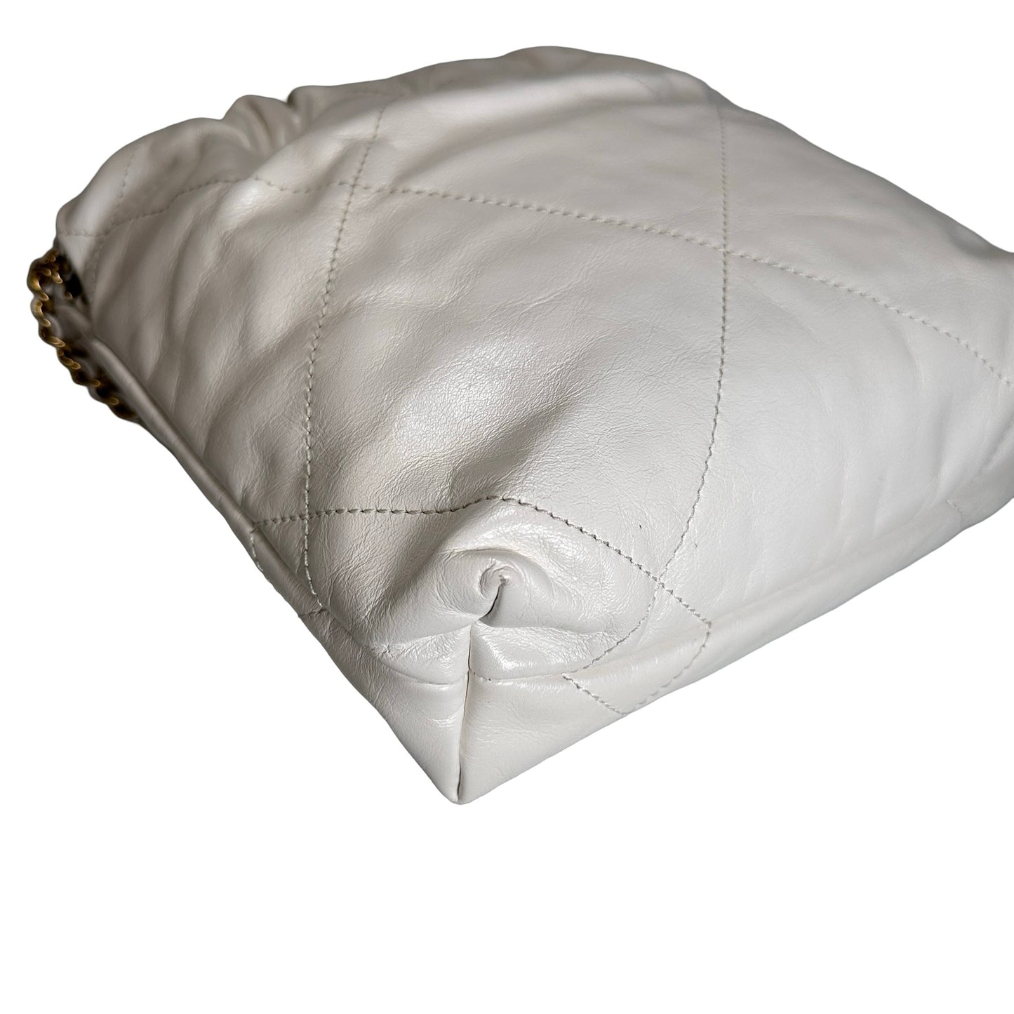 Chanel Quilted Calfskin Chanel 22 Shoulder Bag White GHW