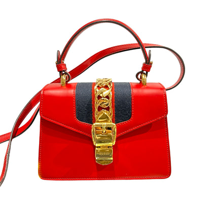 Used GUCCI SYLVIE Cross Body Bag Red GHW