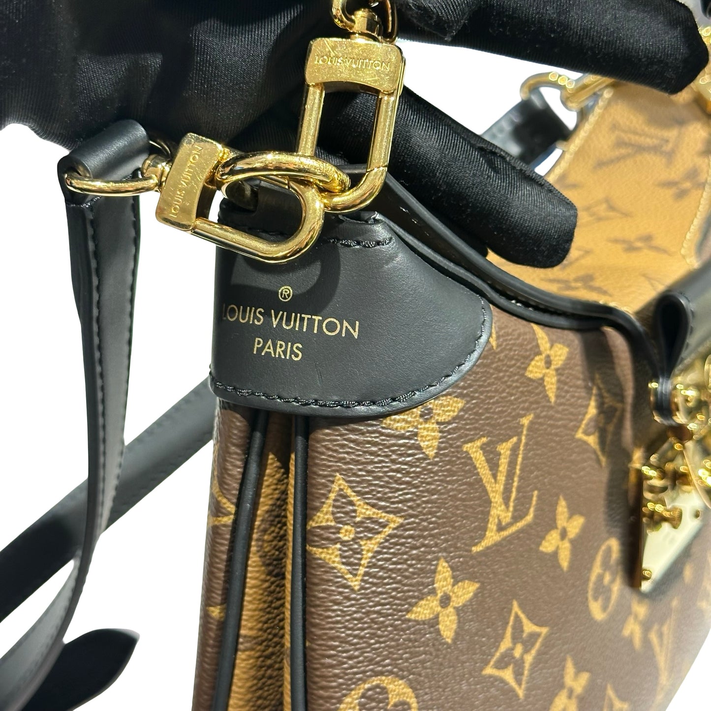 Used LOUIS VUITTON Canvas TWINNT Two Way Shoulder Bag Brown Black GHW