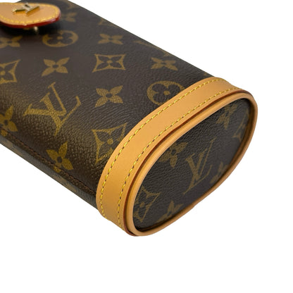 Used LOUIS VUITTON Monogram Coated Canvas Fold Me Pouch Fold Me Bag Brown Beige