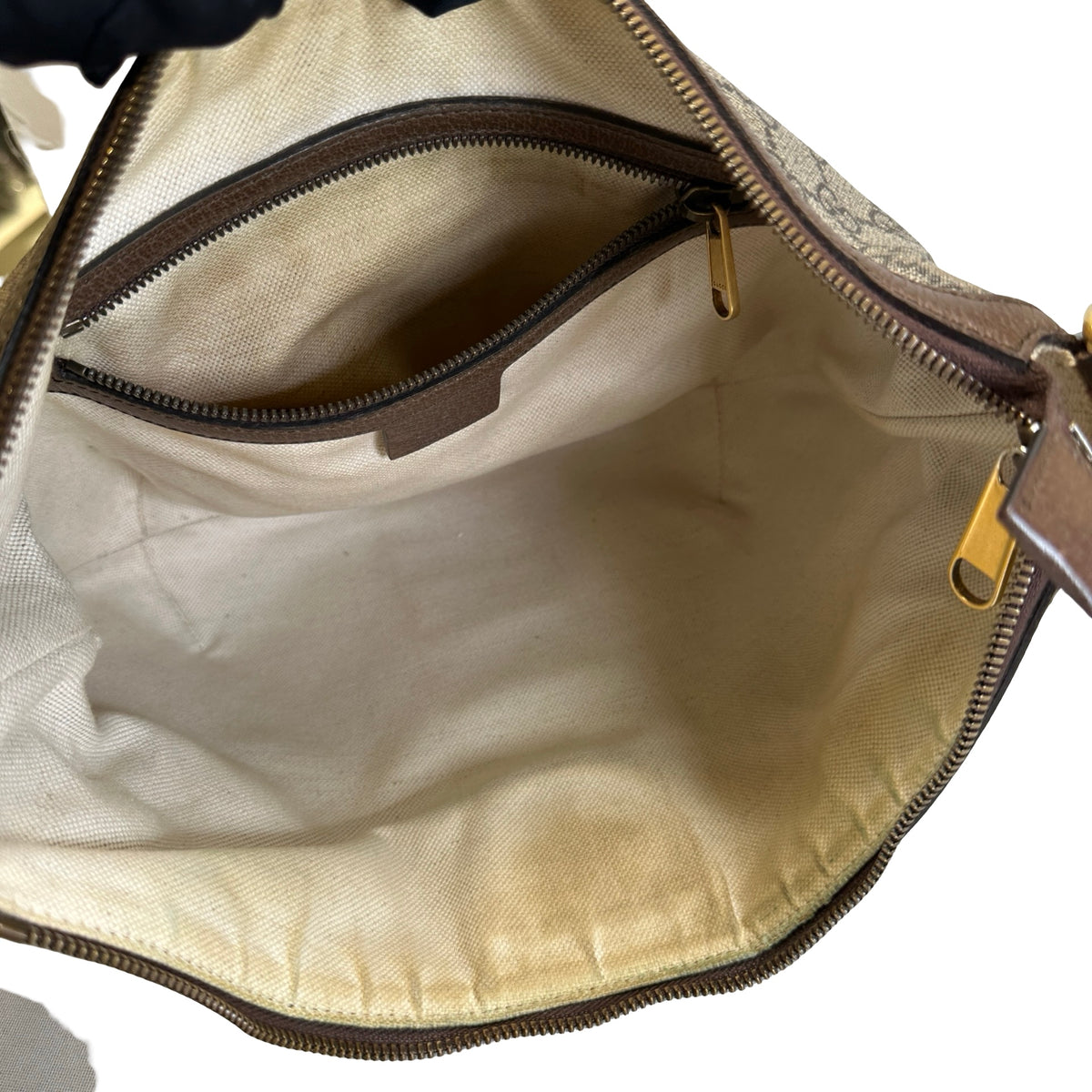 Used GUCCI GG Supreme Web Ophidia Shoulder Bag Beige Brown Green Red