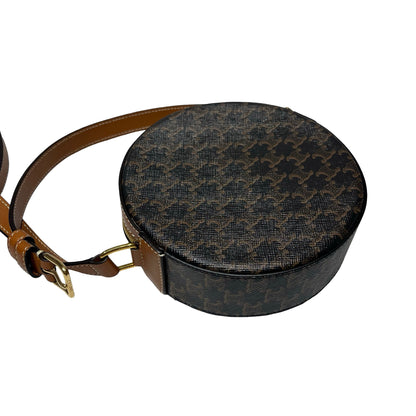 Used CÉLINE Canvas Cross Body Bag Brown GHW