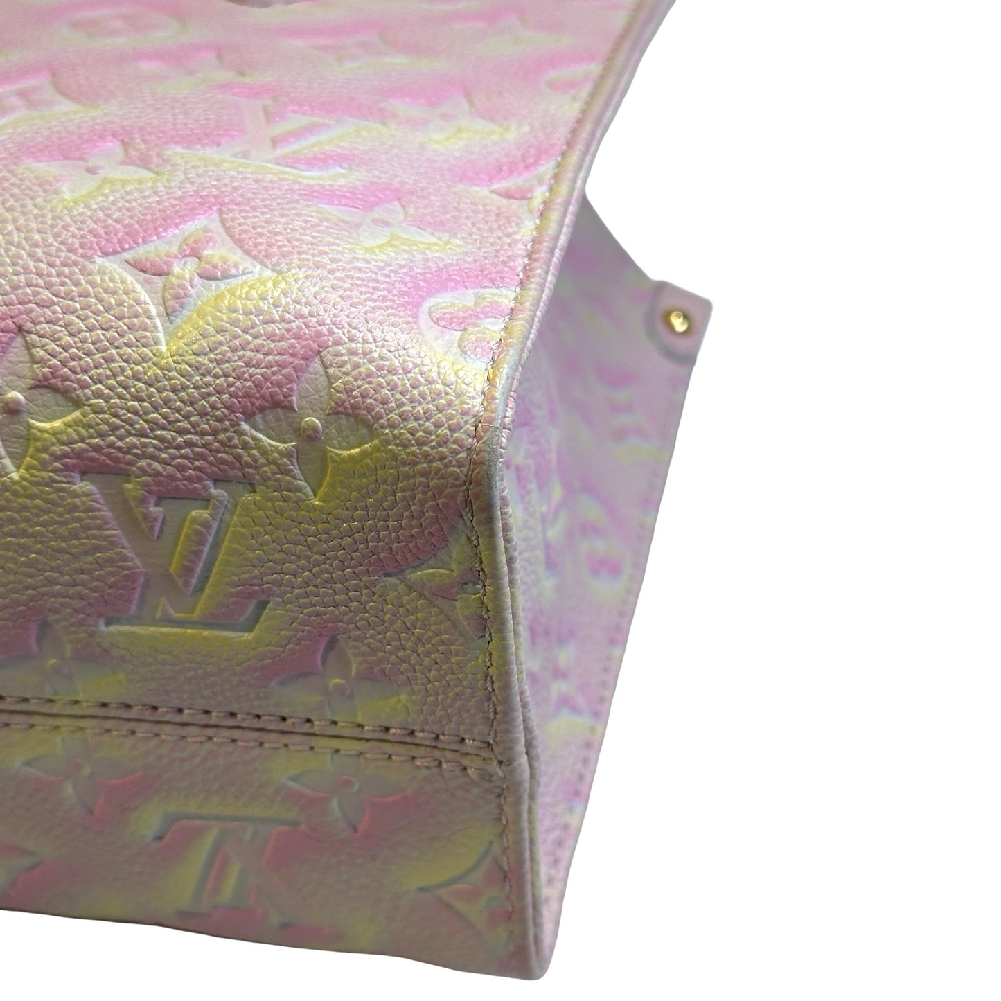Used LOUIS VUITTON Monogram Empreinte Leather On The Go Handbag Sunrise Pastel