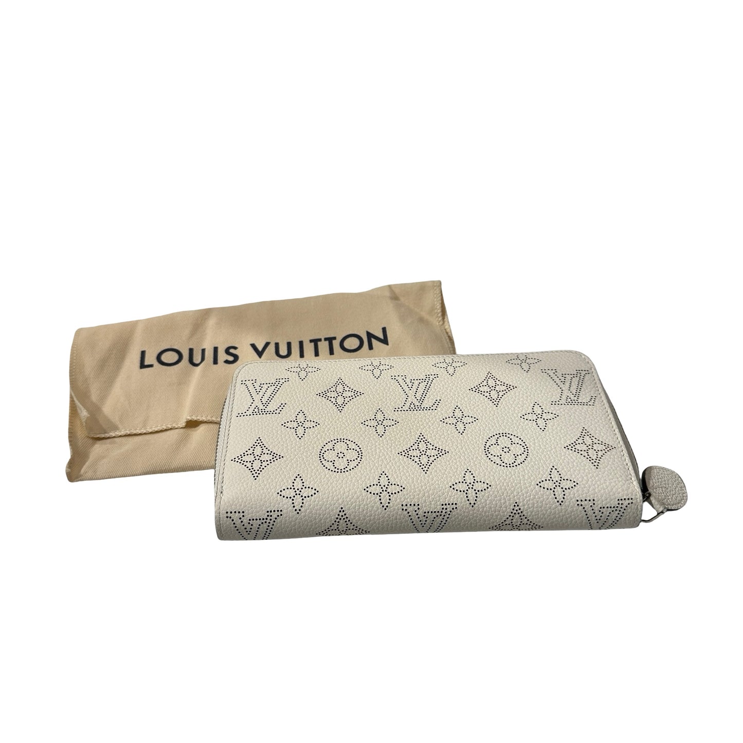 Used LOUIS VUITTON Mahina perforated calf leather Long wallet Wallet White PHW