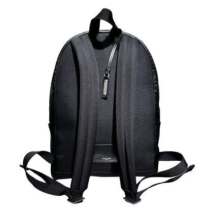 Used SAINT LAURENT Crocodile-Embossed Saint Laurent City Backpack PHW Black