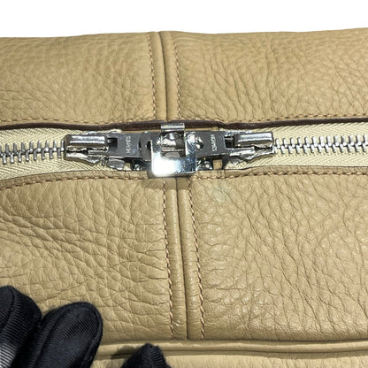 Used HERMES Leather Victoria Handbag Beige PHW
